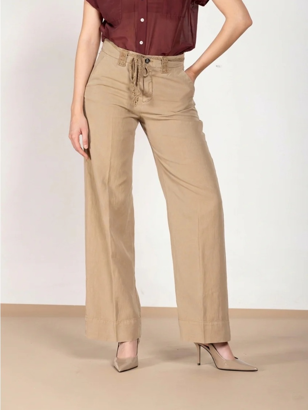 Straight Leg Women's Utility Pants in Tan